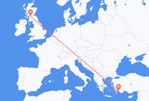 Flyrejser fra Dalaman, Tyrkiet til Glasgow, Skotland