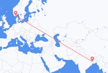 Flyg från Durgapur, Indien till Kristiansand, Norge