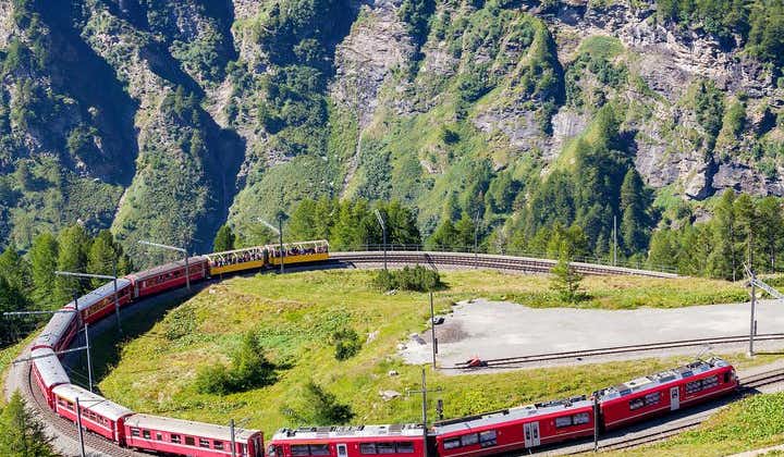 Bernina Scenic Train ride on the Swiss Alps. Small-Group Tour