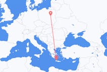 Flights from Warsaw in Poland to Chania in Greece