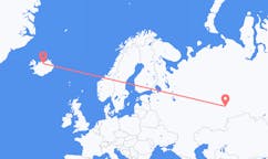 ロシアのエカテリンブルグから、アイスランドのアークレイリ行きフライト