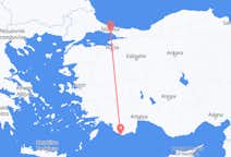 出发地 希腊出发地 卡斯泰洛里佐目的地 土耳其伊斯坦布尔的航班