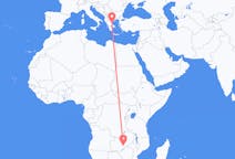 Flyreiser fra Lusaka, Zambia til Volos, Hellas