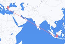 出发地 印度尼西亚三宝垄目的地 希腊希俄斯的航班