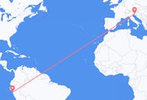 Flyreiser fra Trujillo, Peru til Trieste, Italia