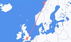 Lennot Sandnessjøenistä, Norja Southamptoniin, Englanti
