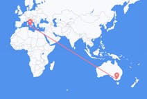 オーストラリア、 メルボルンから、オーストラリア、パレルモ行き行きのフライト