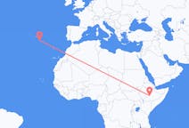 Flyreiser fra Goba, Etiopia til Santa Maria, Portugal