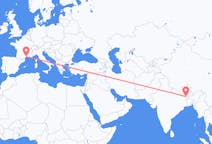 Flyg från Bhadrapur, Mechi, Nepal till Montpellier, Frankrike