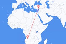 Vluchten van Kuito, Angola naar Adana, Turkije