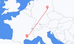 Loty z Nimesa, Francja do Lipska, Niemcy