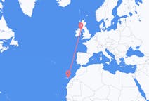 出发地 西班牙拉斯帕尔马斯前往北爱尔兰的贝尔法斯特的航班