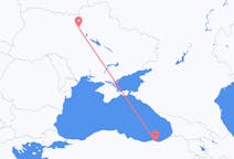 Vluchten van Kiev, Oekraïne naar Trabzon, Turkije