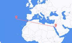 Vluchten van Al-`Ula, Saoedi-Arabië naar Ponta Delgada, Portugal