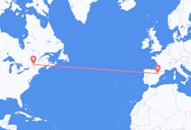 Flyreiser fra Montreal, Canada til Zaragoza, Spania