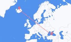 Flights from the city of Sinop, Turkey to the city of Akureyri, Iceland
