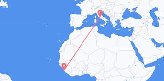 Flyreiser fra Sierra Leone til Italia
