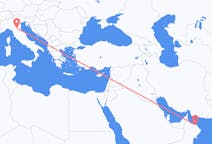 Vluchten van Muscat, Oman naar Bologna, Italië