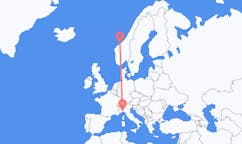 Flyrejser fra Kristiansund, Norge til Genova, Italien
