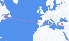 Flyreiser fra Sydney i Nova Scotia, Canada til Gazipaşa, Tyrkia