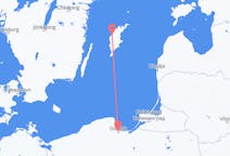 Flights from Gdańsk in Poland to Visby in Sweden