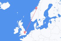Flyg från London, England till Trondheim, Norge
