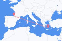 Flights from Biarritz to Santorini