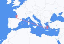Flights from Biarritz, France to Santorini, Greece