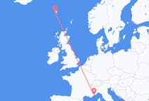フェロー諸島のから ソルヴァーグル、フランスのへ ニースフライト
