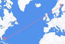 Flüge von Nord-Eleuthera, die Bahamas nach Umeå, Schweden