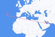 Flyg från Abu Dhabi, Förenade Arabemiraten till Terceira, Portugal