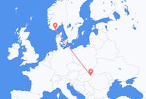 Flyreiser fra Debrecen, Ungarn til Kristiansand, Norge