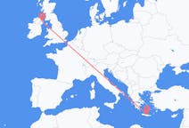 Flights from Heraklion in Greece to Belfast in Northern Ireland