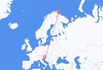 Vluchten van Zadar, Kroatië naar Kirkenes, Noorwegen
