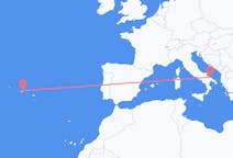 Flights from São Jorge Island, Portugal to Bari, Italy