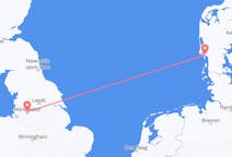 Flyrejser fra Manchester, England til Esbjerg, Danmark