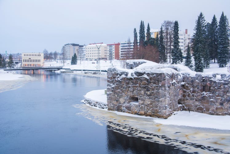 Photo of Kajaani castle and Kajaani city view, Finland.