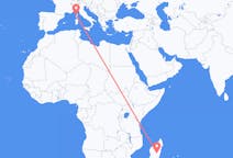 Flyg från Antananarivo, Madagaskar till Calvi, Frankrike