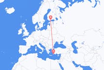 Flights from Rhodes in Greece to Helsinki in Finland