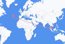 Vluchten van Singapore, Singapore naar Pico, Portugal