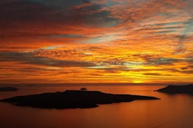 Santorini: vulkaan-warmwaterbronnen-zonsondergang aan boord