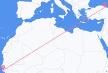 Flyg från Ziguinchor, Senegal till Samsun, Turkiet