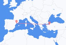 Flights from Bursa, Turkey to Reus, Spain