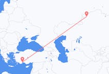 Flyreiser fra Kostanaj, Kasakhstan til Antalya, Tyrkia