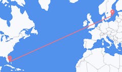 Flyg från Bimini, Bahamas till Visby, Sverige