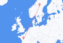 Fly fra Poitiers til Östersund