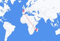 Flyg från Toliara, Madagaskar till Valladolid, Spanien