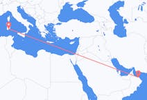 Flyg från Muscat, Oman till Cagliari, Italien