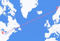 Flights from Chicago, the United States to Bodø, Norway