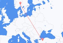 Flyreiser fra Oslo, Norge til Eskişehir, Tyrkia